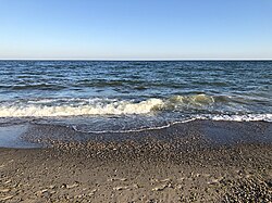 Black Sea beach in Zatoka, Ukraine