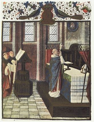 Painting of a 15th-century Mass