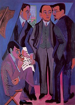 Painting of the group members by Ernst Ludwig Kirchner 1926/7, Museum Ludwig, Cologne
