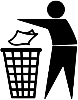 International symbol "Tidyman" used on packaging to remind people to dispose of it in a bin instead of littering