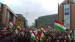Demonstration in support of the independence of Iraqi Kurdistan at Schuman, Brussels, 25 October 2017