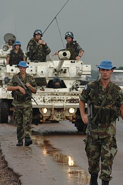 Irish UNMIL troops on patrol in Liberia, July 2006
