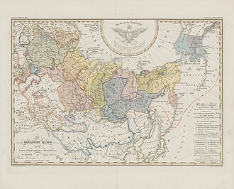 Ethnographic Map of the Russian Empire by Heinrich Berghaus 1852