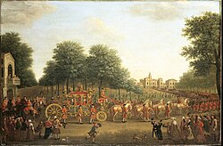 George travelling to the State Opening of Parliament in the Gold State Coach, 1762