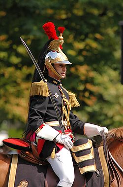 Officer of the French Republican Guard with epaulettes