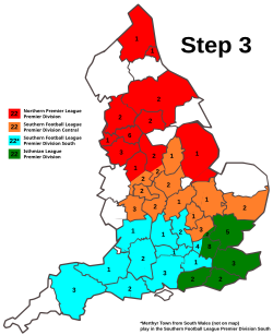 Geographical division of Level 7 teams in 2022–23