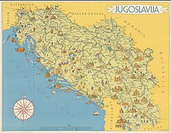 Tourist map of Yugoslavia (1954)