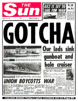 The Sun's infamous "Gotcha" headline