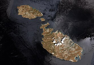 Satellite photo of Maltese islands