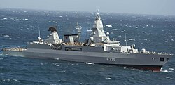 A German Navy Sachsen-class frigate