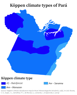 Köppen climate types of Pará.