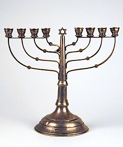 19th century Hanukkah menorah from Austria-Hungary, Musée d'Art et d'Histoire du Judaïsme