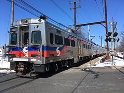 SEPTA's Silverliner V approaching the Hatboro station