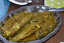 Atipa in coconut milk, typical dish of Guiana cuisine