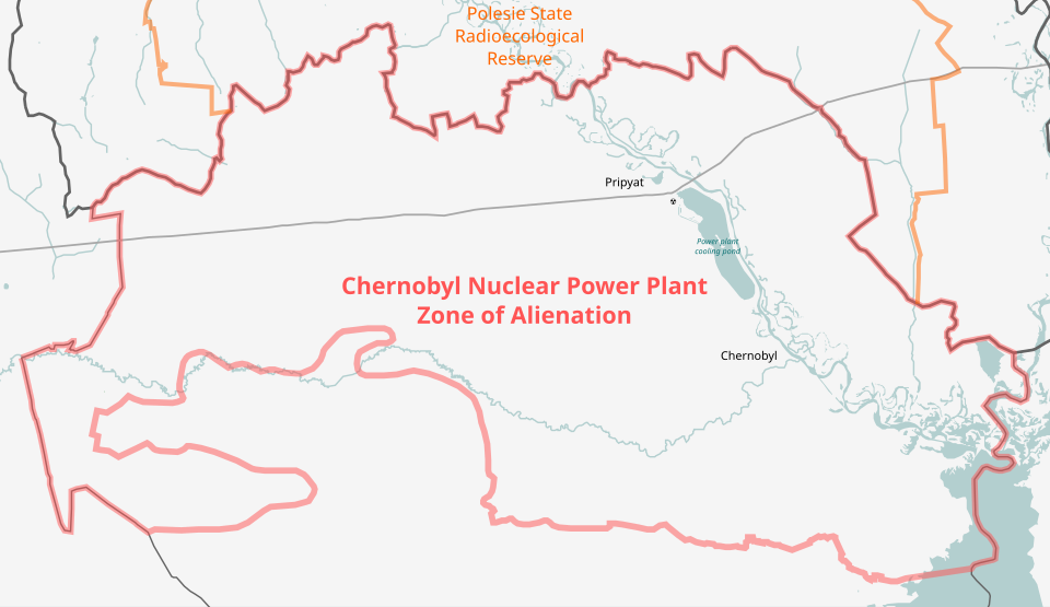 Map of the Exclusion Zone