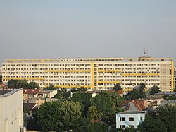Renovated apartment building from 1963 in Bucharest, Romania. With the 2010s, renovation of older apartment buildings in Eastern Europe has become common, especially in countries which get EU funds.