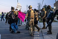 Protestors at the ICE Broadview processing center on September 19, 2025
