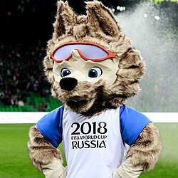 Tournament mascot, wolf Zabivaka