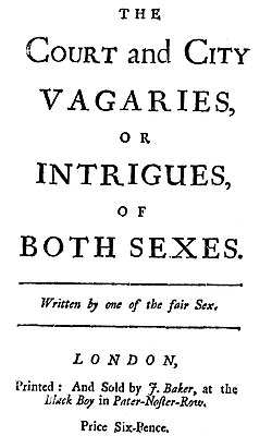 Intimate short stories: The Court and City Vagaries (1711).