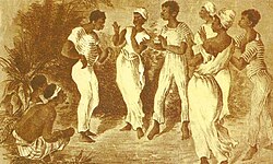 Afro-Uruguayans gathering for a Candombe celebration, c. 1870