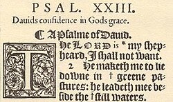 KJV of 1611 (Psalms 23:1,2): Occurrence of "LORD" (and "God" in the heading)