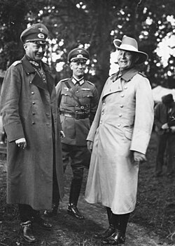 Lettow-Vorbeck (right) as a guest of General Günther von Kluge during army maneuvers in 1935