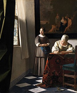 Lady Writing a Letter with her Maid by Jan Vermeer 1670/71)