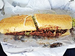 A roast beef po' boy