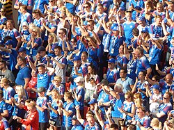 Iceland fans at the 2018 FIFA World Cup at Spartak Stadium in Moscow