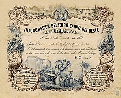 Invitation card to the opening of the line, 1857.
