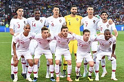 Portugal lining up before a match at the 2018 FIFA World Cup