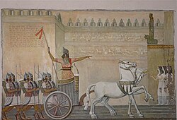 Painting showing the founding of Yerevan by Argishti I in 782 BC (Erebuni Museum)