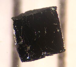 A sample of bismuth strontium calcium copper oxide (BSCCO), which is currently one of the most practical high-temperature superconductors. Notably, it does not contain rare earths. BSCCO is a cuprate superconductor based on bismuth and strontium. Thanks to its higher operating temperature, cuprates are now becoming competitors for more ordinary niobium-based superconductors, as well as magnesium diboride superconductors.