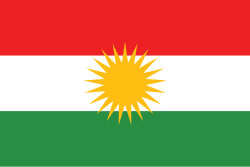 The flag of Kurdistan is banned in Syria, but it has begun to be flown during the Syrian uprising and civil war.[126][127]