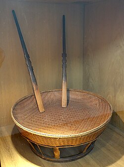 Đũa cả, a type of Vietnamese chopsticks used to scoop rice. In the photo is the Đũa cả artifact of the Chứt people.