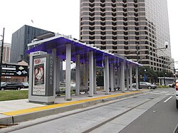 A typical stop on the Loyola Avenue section