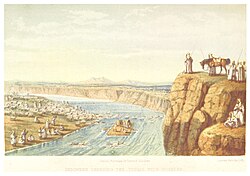 Bedouin crossing the river Tigris with plunder (c. 1860)