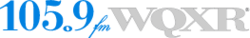 WQXR's first logo as WQXR 105.9fm