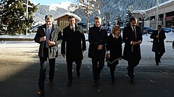 Argentine delegation to the World Economic Forum in Davos, in 2016. It was the return of the country to the conference after 11 years of absence.