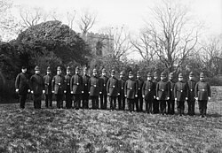 Group portrait of policemen, Bury St Edmunds, Suffolk, England, c. 1900