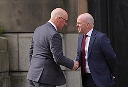 First Minister John Swinney meets with Joe Griffin, the Permanent Secretary since 2025. The permanent secretary is the most senior civil servant in Scotland