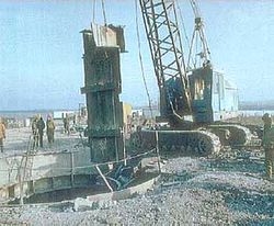 Ukrainian workers use equipment provided by the US Defense Threat Reduction Agency to dismantle a Soviet-era missile silo. After the end of the Cold War, Ukraine and the other non-Russian, post-Soviet republics relinquished Soviet nuclear stockpiles to Russia.