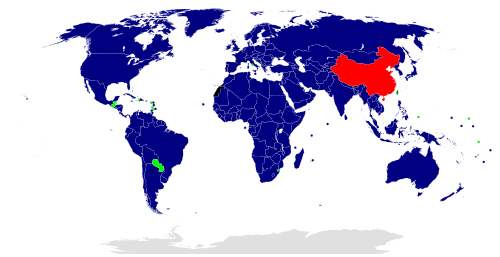Diplomatic relations of China: People's Republic of China (PRC) Republic of China (ROC) States that have diplomatic relations with the PRC States that have diplomatic relations with the ROC States that have diplomatic relations with neither