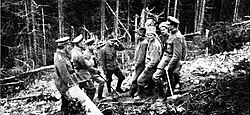 Meeting before the Russian wire entanglements