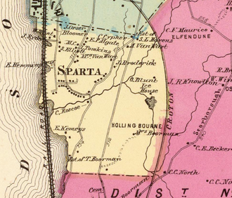 Sparta in 1868 before incorporation within Ossining village