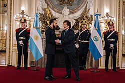 Javier Milei and Salvadoran President Nayib Bukele.