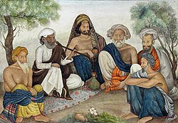 Khan Bahadur Khan with Men of his Clan, c. 1815, from the Fraser Album, Company Style
