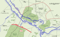 The British 21st Division attack on Bazentin le Petit, 14 July 1916.