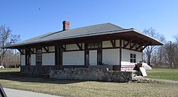 A former Vandalia train depot in Kewanna, Indiana.