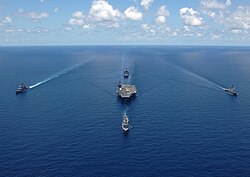 USS George Washington carrier strike group sails in formation, 29 April 2006.